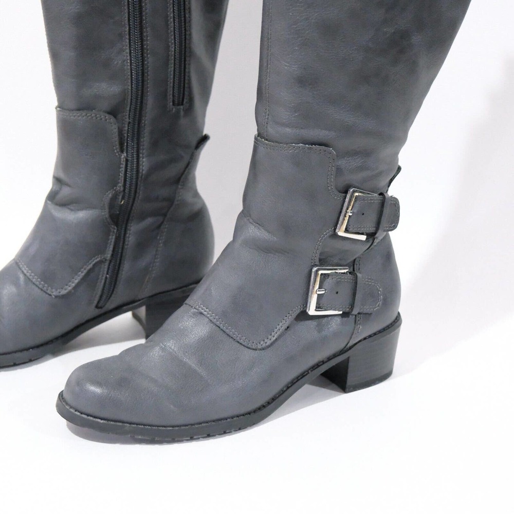 Women's Aerosoles Everafter 7M Riding Boots Size Gray - Picture 2 of 10